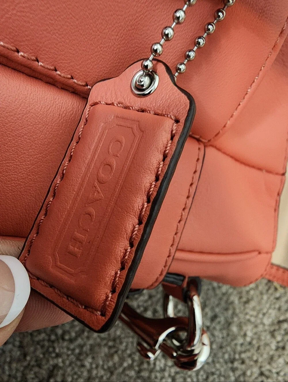 Coach Coral-Orange Leather Satchel